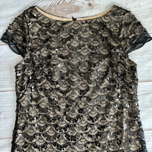 Jessica Howard Formal art deco scalloped sequins black size 6 - Picture 5 of 11